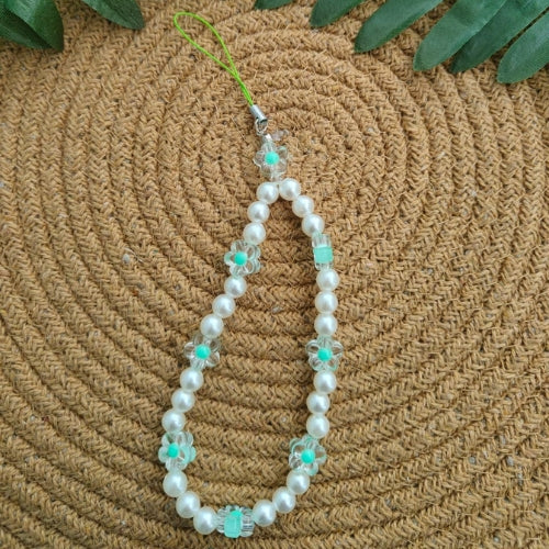 Handcrafted Greeen Beeds Phone Charm