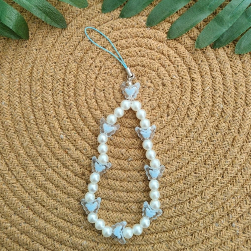 Handcrafted Blue Beeds Phone Charm