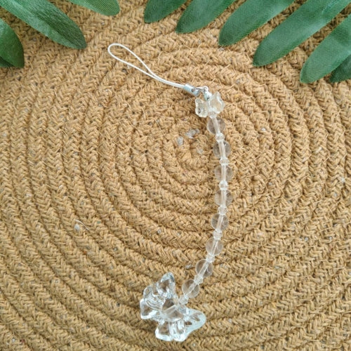 Handcrafted White Beeds Phone Charm