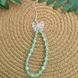 Handcrafted Aqua Green Beeds Phone Charm