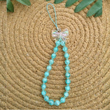Handcrafted Aqua Blue Beeds Phone Charm