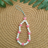 Handcrafted Pink Beeds Phone Charm