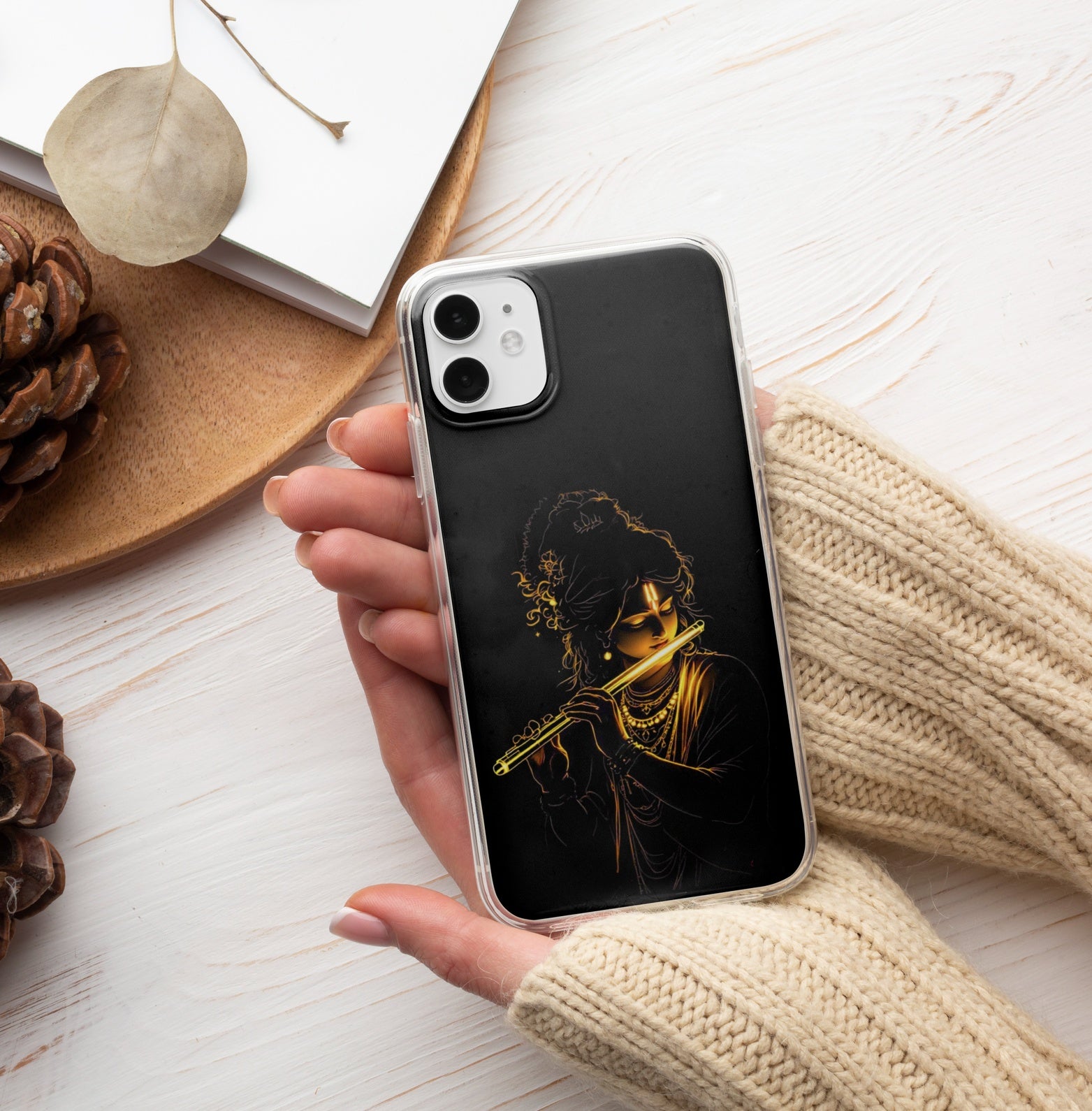 Artistic Krishna With Flute Phone Case